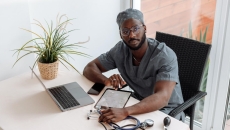 Doctor at a computer