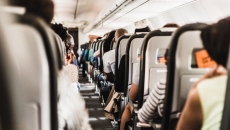 An aisle on an airplane