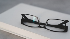 Eyeglasses on notebook