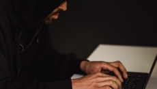 A hacker at a keyboard