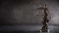 Statuette of Justice holding scales