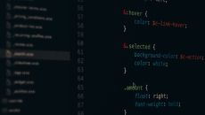 Code scrolling on a computer screen