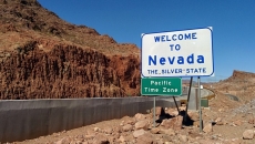 A sign reading "Welcome to Nevada"