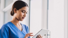 Nurse with tablet