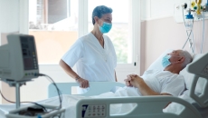 A patient in bed