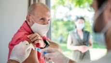 A person getting vaccinated