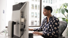 A person at a computer monitor