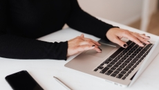 A person at a keyboard