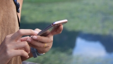 A person on their phone