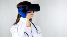 A doctor using a VR headset