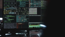 A monitor screen with data