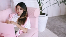 A sick person using the computer