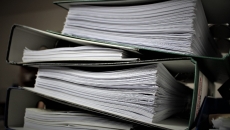 Stack of binders