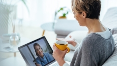 A person using telehealth