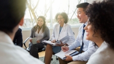 Hospital administrators discuss among themselves