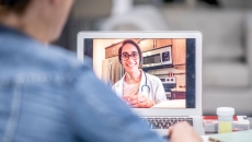 A patient seeking online counsel with a doctor via video call