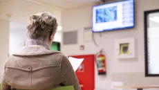 Person in hospital waiting room