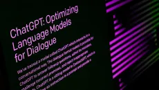 Picture of monitor explaining what ChatGPT is