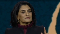 Seema Verma, EVP and GM of Oracle Health and Life Sciences speaks at the 2025 summit keynote