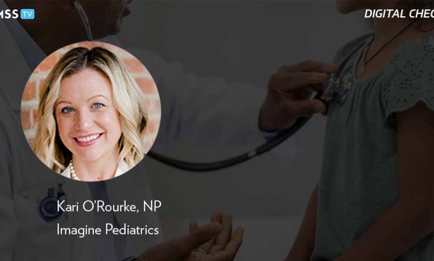 Kari O'Rourke, Imagine Pediatrics_Doctor using stethoscope on child Photo by FatCamera/E+/Getty Images