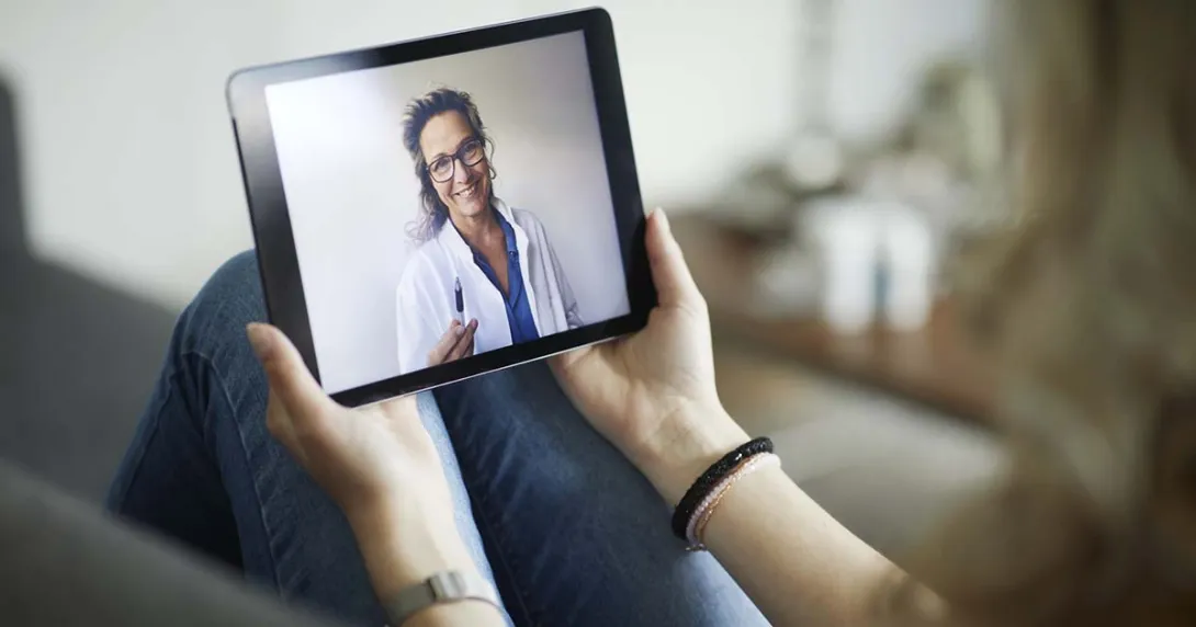 Telehealth visit via tablet