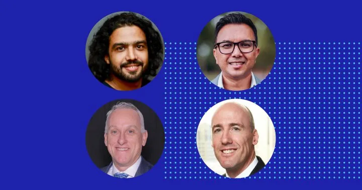 [Top left-right]: Raj Kurup, Digital Strategy Lead for Healthcare, Equinix Asia Pacific; Chad Rajapakse, Client Account Lead in Health and Public Sector, Accenture Australia [Bottom left-right]: David Stupple, National ICT Director, Calvary Health Care; Andrew Pearce, Senior Digital Health Strategist, HIMSS Analytics (Moderator)