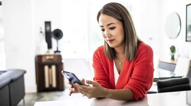 Person using a smartphone