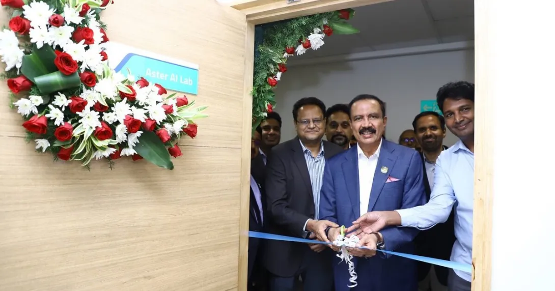 Aster DM founder Dr Azad Moopen at the launch of the Aster AI lab in Aster CMI
