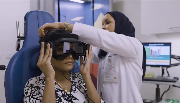 Used during the routine evaluation and balance rehabilitation of astronauts, the EquiTest is part of the Abu Dhabi hospital’s newly launched Balance Clinic. Cleveland Clinic Abu Dhabi, NASA, chronic dizziness, EquiTest