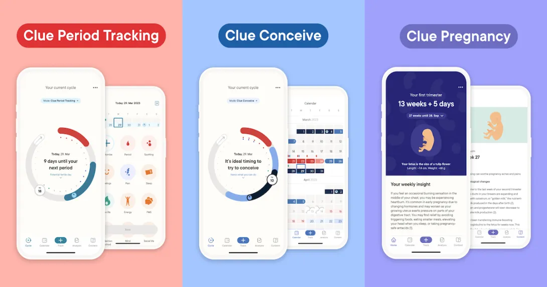 Clue app screenshots