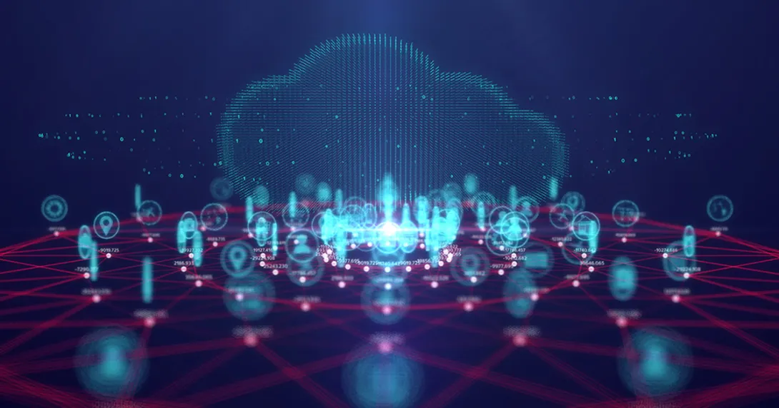 Points on a grid with a cloud graphic Points on a grid with a cloud graphic