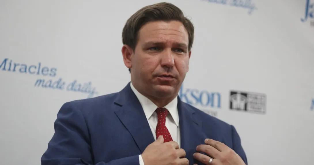 Florida Gov. Ron DeSantis in a suit