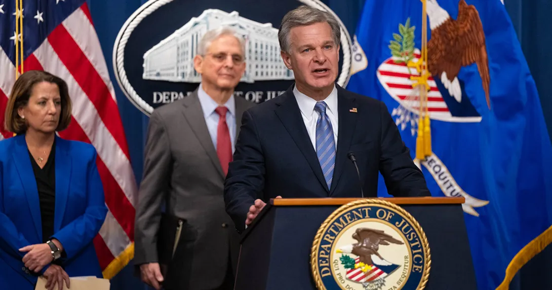 Director Wray at Hive Press Conference in January 2023 Director Wray at Hive Press Conference in January 2023