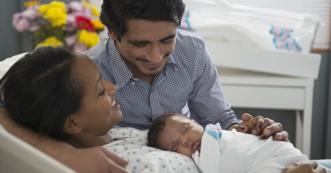 Parents with newborn baby