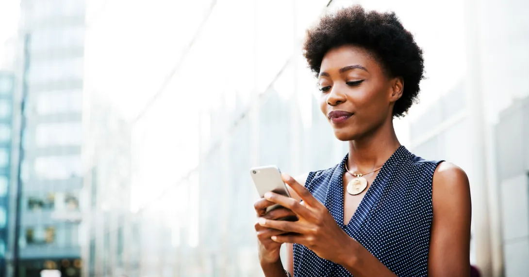 Person using a smartphone