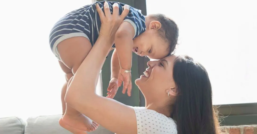 Parent holding baby