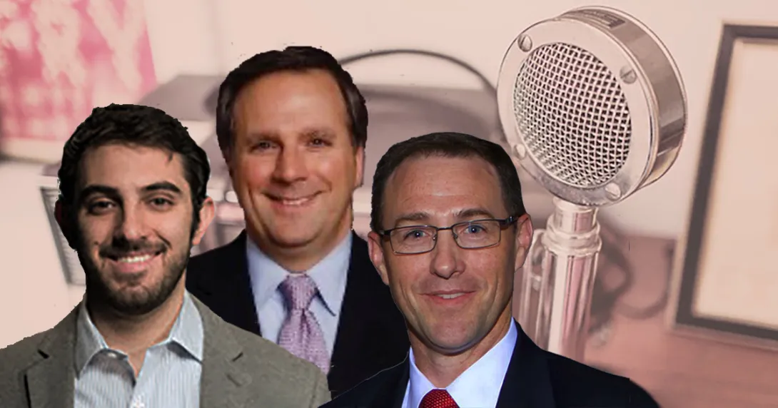 (L to R) Guests David Gray, Jeff Coughlin and Tom Leary