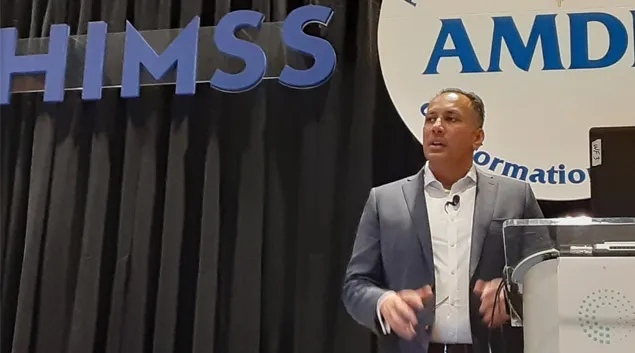 Baycare Health System EVP and Chief Medical Officer Dr. Nishant Anand speaks during his session at the HIMSS22 annual conference in Orando.