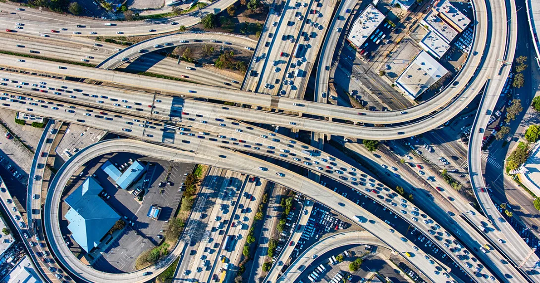 Traffic interchange representing flow of information Traffic interchange representing flow of information