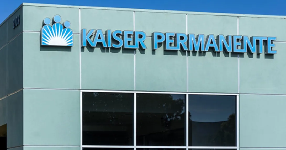 Kaiser Permanente sign and logo on building