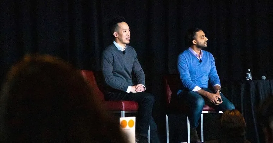 Komodo Health cofounders on a stage