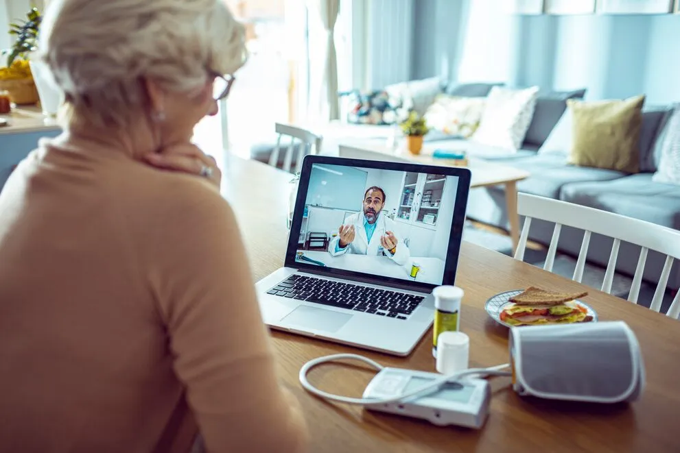 Person attending telehealth appointment