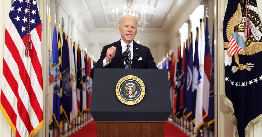 President Biden addresses the American people. (Photo by Alex Wong/Getty Images)