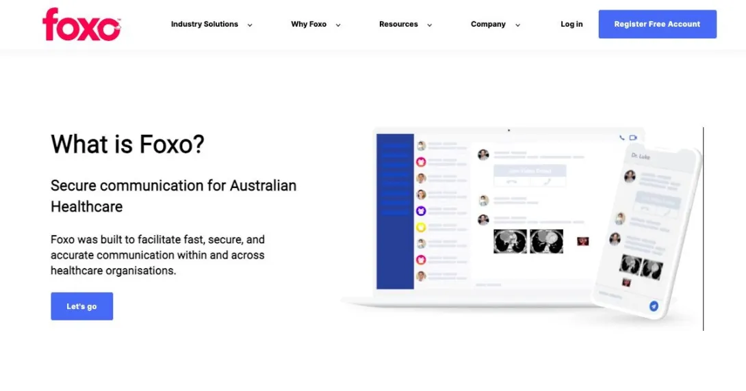 Screenshot of Foxo's website
