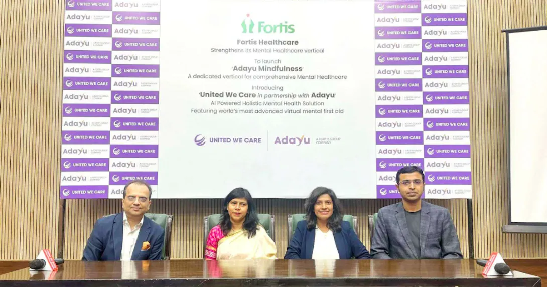 Representatives of Fortis Healthcare and United We Care during the launch of Adayu Mindfulness Representatives of Fortis Healthcare and United We Care during the launch of Adayu Mindfulness