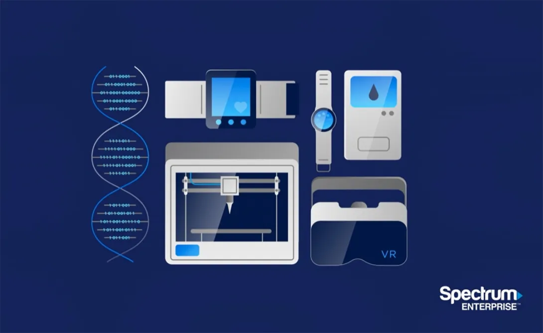 Icons of DNA helix and medical eqipment