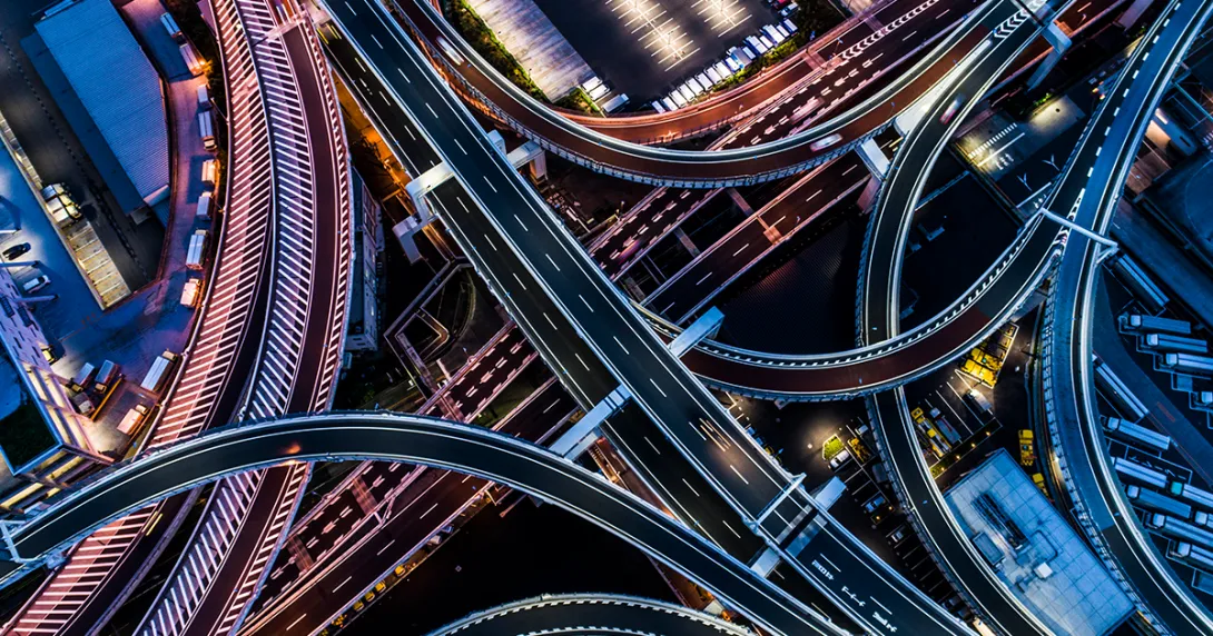 A junction of several highways