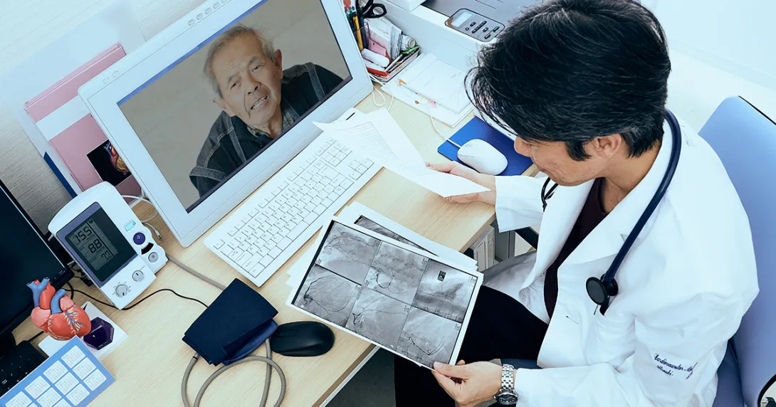 A telehealth consultation