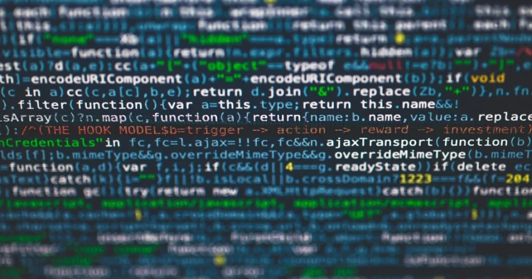 Computer code on a screen