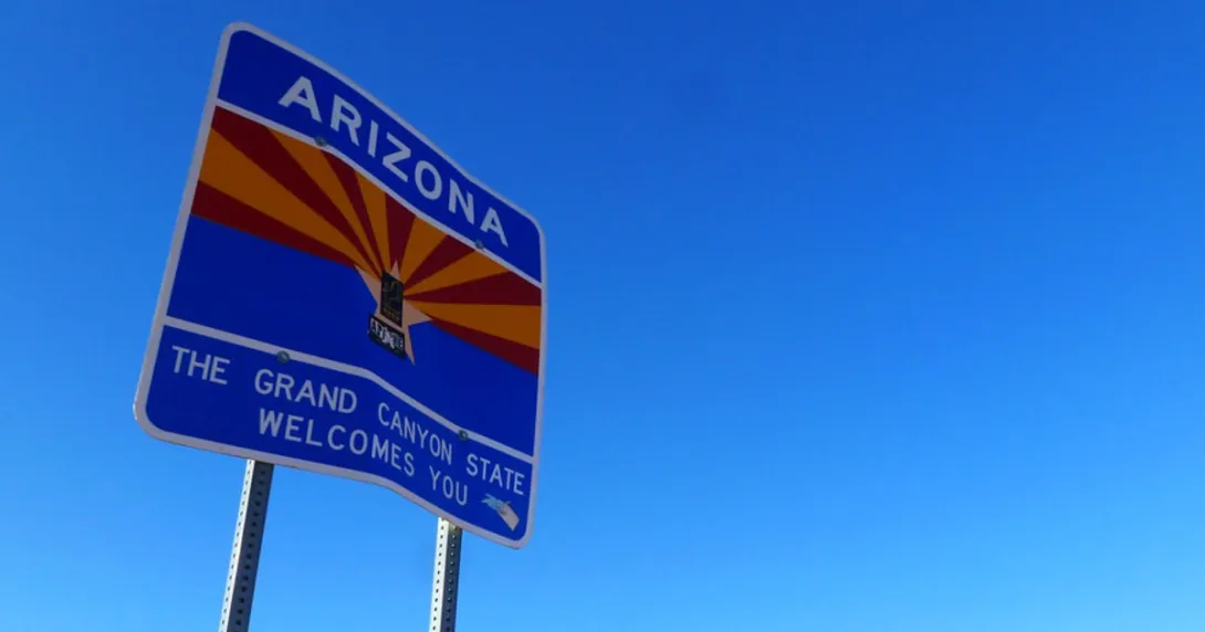 A welcome to Arizona sign
